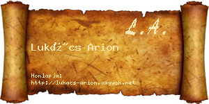 Lukács Arion névjegykártya