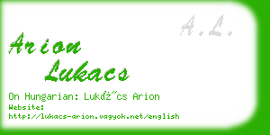 arion lukacs business card